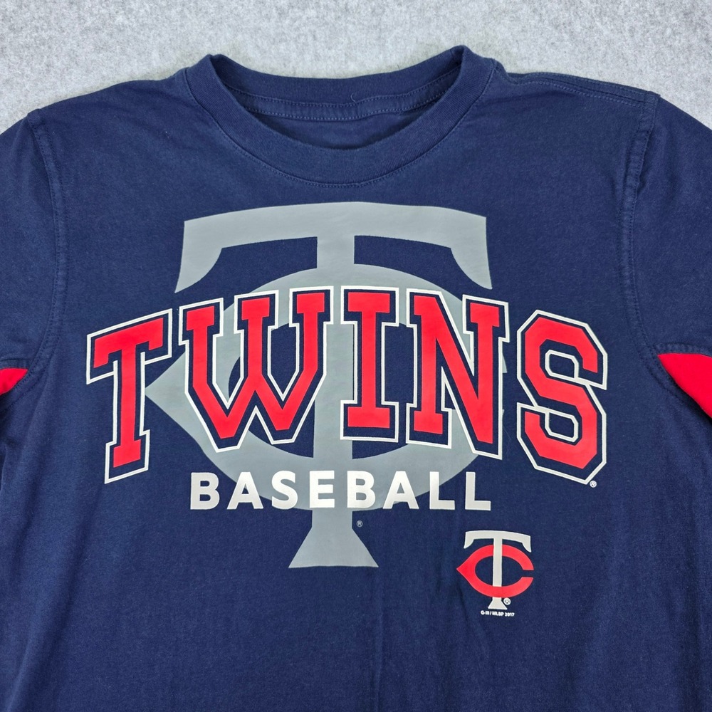 Minnesota Twins Baseball T-Shirt Men's Medium Navy Blue MLB Graphic Tee - Picture 6 of 12